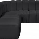 Arc 127" Vegan Leather Upholstered 5pc. Modular Sectional