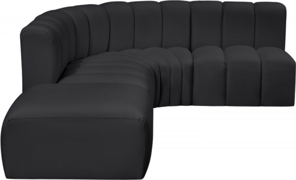 Arc 127" Vegan Leather Upholstered 5pc. Modular Sectional