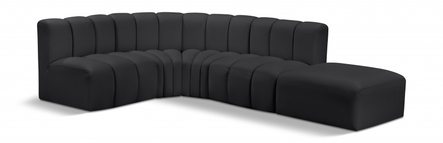 Arc 127" Vegan Leather Upholstered 5pc. Modular Sectional