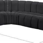 Arc 127" Vegan Leather Upholstered 5pc. Modular Sectional