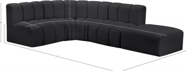 Arc 127" Vegan Leather Upholstered 5pc. Modular Sectional