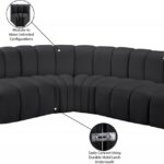 Arc 127" Vegan Leather Upholstered 5pc. Modular Sectional