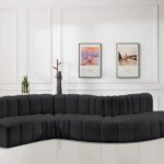 Arc 145" Vegan Leather Upholstered 6pc. Modular Sectional