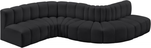 Arc 145" Vegan Leather Upholstered 6pc. Modular Sectional