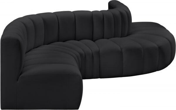 Arc 145" Vegan Leather Upholstered 6pc. Modular Sectional