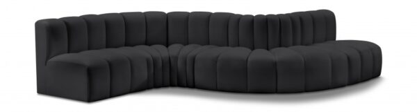Arc 145" Vegan Leather Upholstered 6pc. Modular Sectional