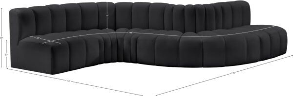 Arc 145" Vegan Leather Upholstered 6pc. Modular Sectional