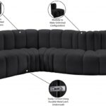 Arc 145" Vegan Leather Upholstered 6pc. Modular Sectional