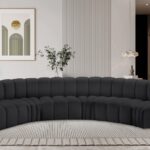 Arc 151" Vegan Leather Upholstered 6pc. Modular Sectional