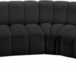 Arc 151" Vegan Leather Upholstered 6pc. Modular Sectional