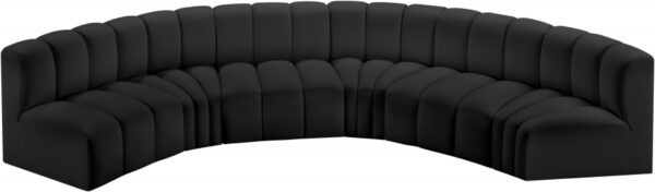 Arc 151" Vegan Leather Upholstered 6pc. Modular Sectional