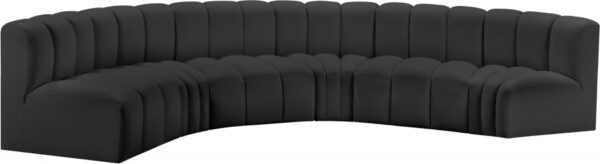 Arc 151" Vegan Leather Upholstered 6pc. Modular Sectional