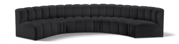 Arc 151" Vegan Leather Upholstered 6pc. Modular Sectional