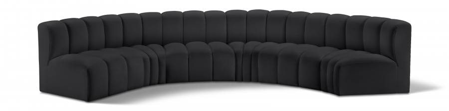 Arc 151" Vegan Leather Upholstered 6pc. Modular Sectional
