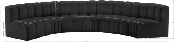 Arc 151" Vegan Leather Upholstered 6pc. Modular Sectional