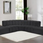 Arc 146" Vegan Leather Upholstered 6pc. Modular Sectional