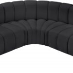 Arc 146" Vegan Leather Upholstered 6pc. Modular Sectional