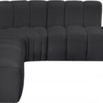 Arc 146" Vegan Leather Upholstered 6pc. Modular Sectional
