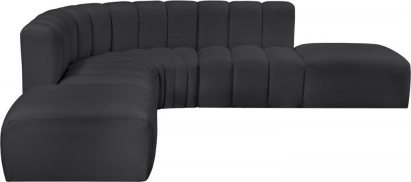 Arc 146" Vegan Leather Upholstered 6pc. Modular Sectional