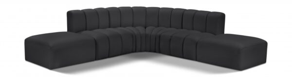 Arc 146" Vegan Leather Upholstered 6pc. Modular Sectional