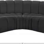 Arc 146" Vegan Leather Upholstered 6pc. Modular Sectional