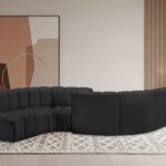 Arc 145" Vegan Leather Upholstered 6pc. Modular Sectional