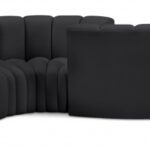Arc 145" Vegan Leather Upholstered 6pc. Modular Sectional
