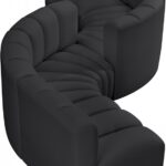 Arc 145" Vegan Leather Upholstered 6pc. Modular Sectional