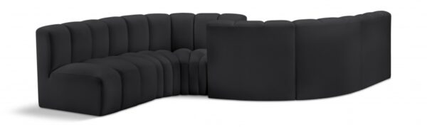 Arc 145" Vegan Leather Upholstered 6pc. Modular Sectional