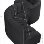 Arc 145" Vegan Leather Upholstered 6pc. Modular Sectional