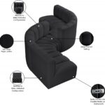 Arc 145" Vegan Leather Upholstered 6pc. Modular Sectional