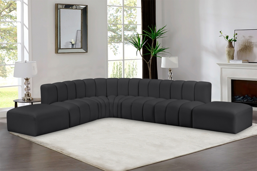 Arc 172" Vegan Leather Upholstered 7pc. Modular Sectional