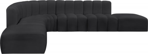 Arc 172" Vegan Leather Upholstered 7pc. Modular Sectional