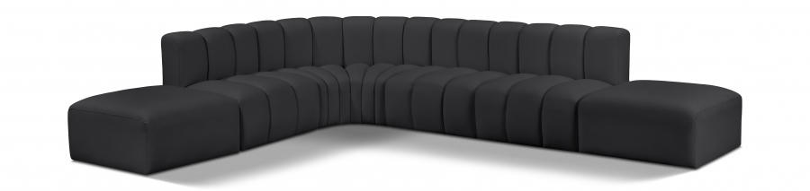 Arc 172" Vegan Leather Upholstered 7pc. Modular Sectional