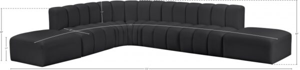 Arc 172" Vegan Leather Upholstered 7pc. Modular Sectional