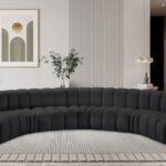 Arc 162" Vegan Leather Upholstered 7pc. Modular Sectional