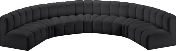 Arc 162" Vegan Leather Upholstered 7pc. Modular Sectional