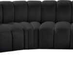 Arc 162" Vegan Leather Upholstered 7pc. Modular Sectional