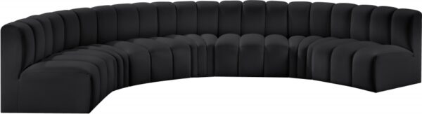 Arc 162" Vegan Leather Upholstered 7pc. Modular Sectional