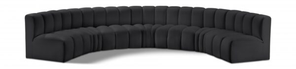 Arc 162" Vegan Leather Upholstered 7pc. Modular Sectional