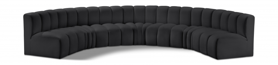 Arc 162" Vegan Leather Upholstered 7pc. Modular Sectional