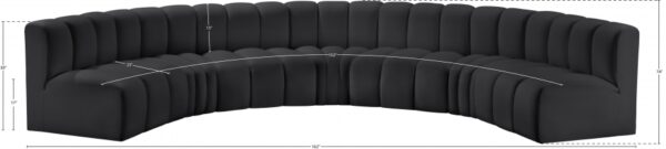 Arc 162" Vegan Leather Upholstered 7pc. Modular Sectional