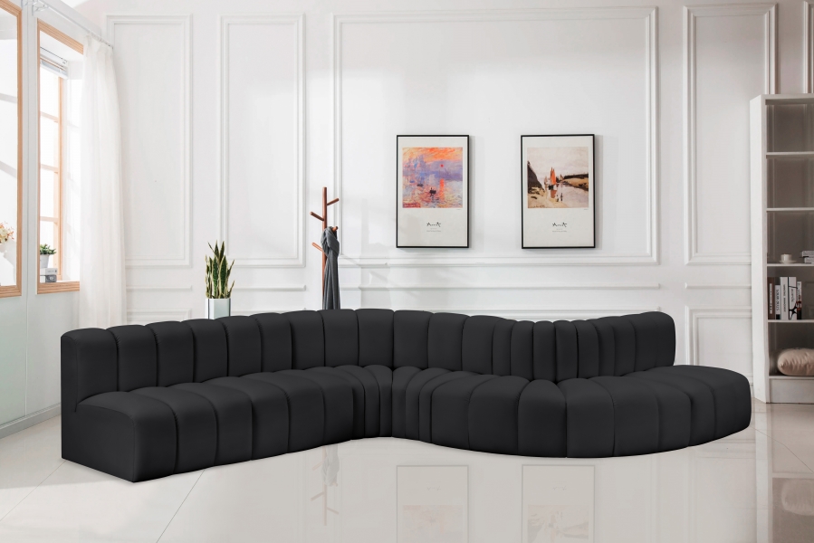 Arc 170" Vegan Leather Upholstered 7pc. Modular Sectional
