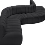 Arc 170" Vegan Leather Upholstered 7pc. Modular Sectional