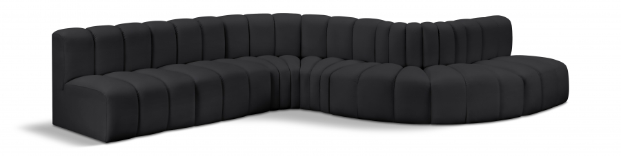 Arc 170" Vegan Leather Upholstered 7pc. Modular Sectional