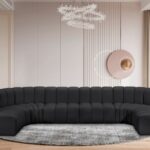 Arc 150" Vegan Leather Upholstered 8pc. Modular Sectional