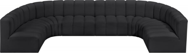 Arc 150" Vegan Leather Upholstered 8pc. Modular Sectional