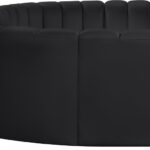 Arc 150" Vegan Leather Upholstered 8pc. Modular Sectional