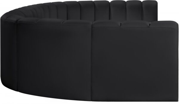 Arc 150" Vegan Leather Upholstered 8pc. Modular Sectional
