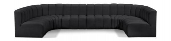 Arc 150" Vegan Leather Upholstered 8pc. Modular Sectional